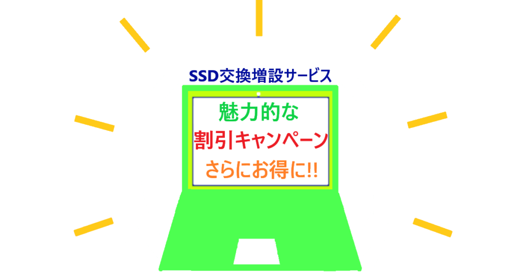 SSD交換増設サービス割引キャンペーンのイラスト