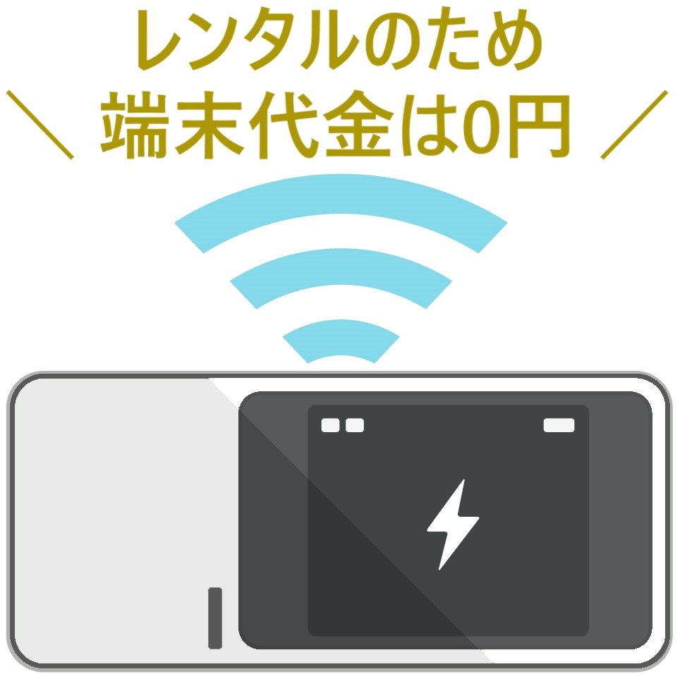 イラスト...レンタルのため、端末代金は0円