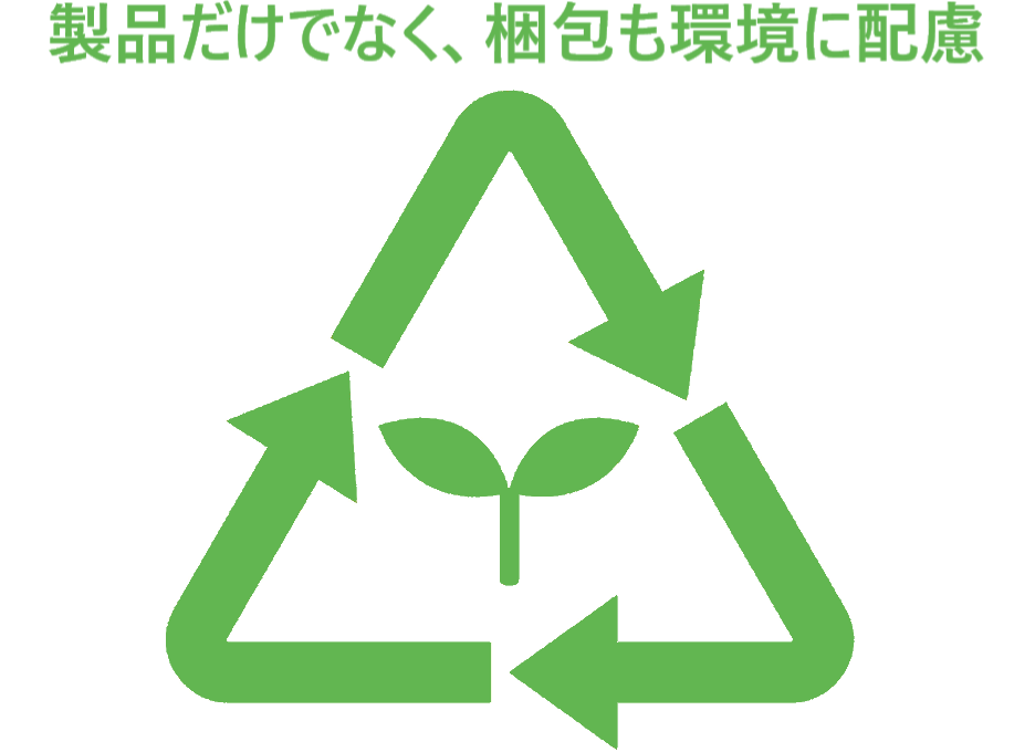 イラスト...製品だけでなく、梱包も環境に配慮