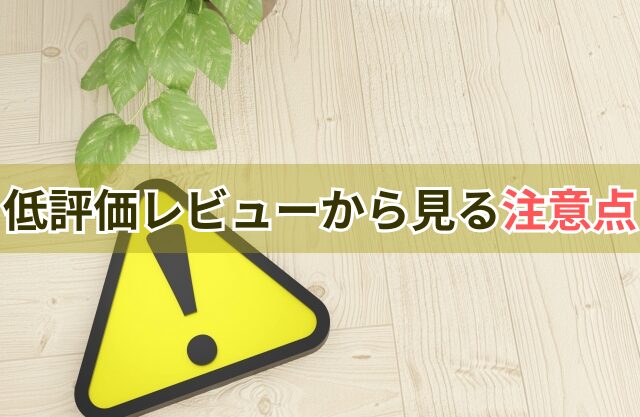 低評価レビューから見る注意点