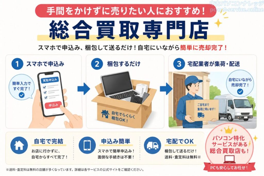 手間をかけず売りたい人は総合買取専門店