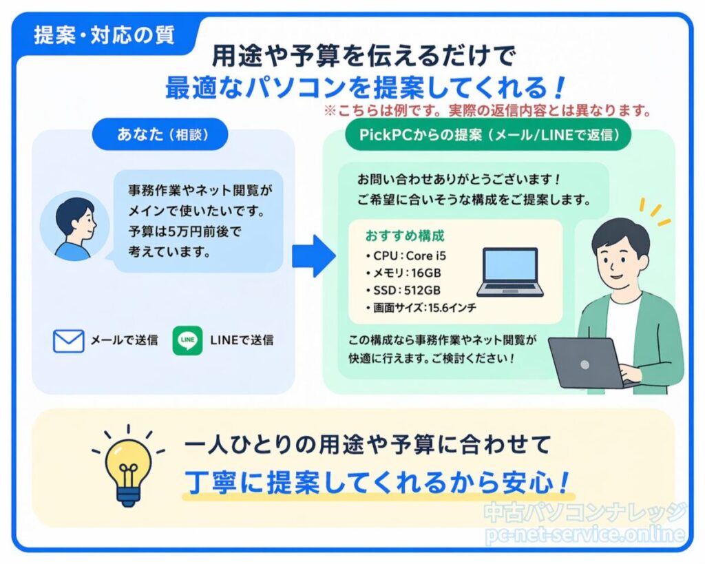 PickPCの提案・対応の質