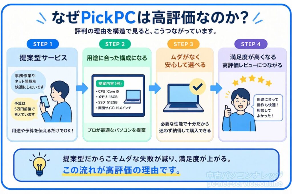 PickPCの高評価の理由