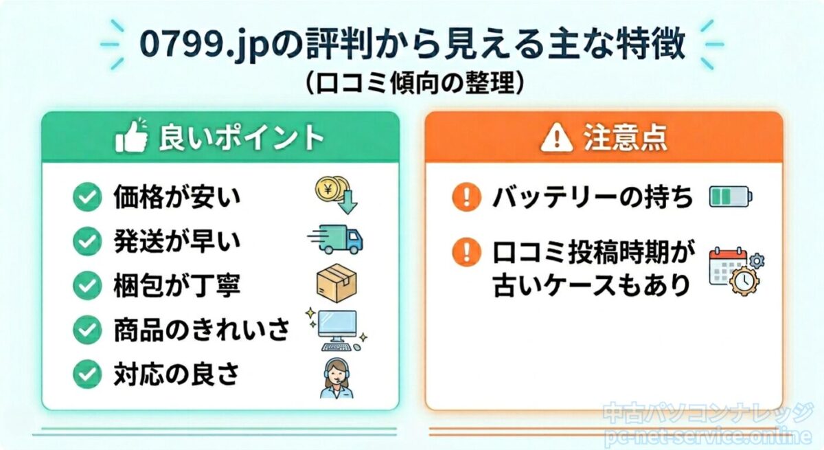 0799.jpの評判から見える主な特徴(口コミ傾向の整理)